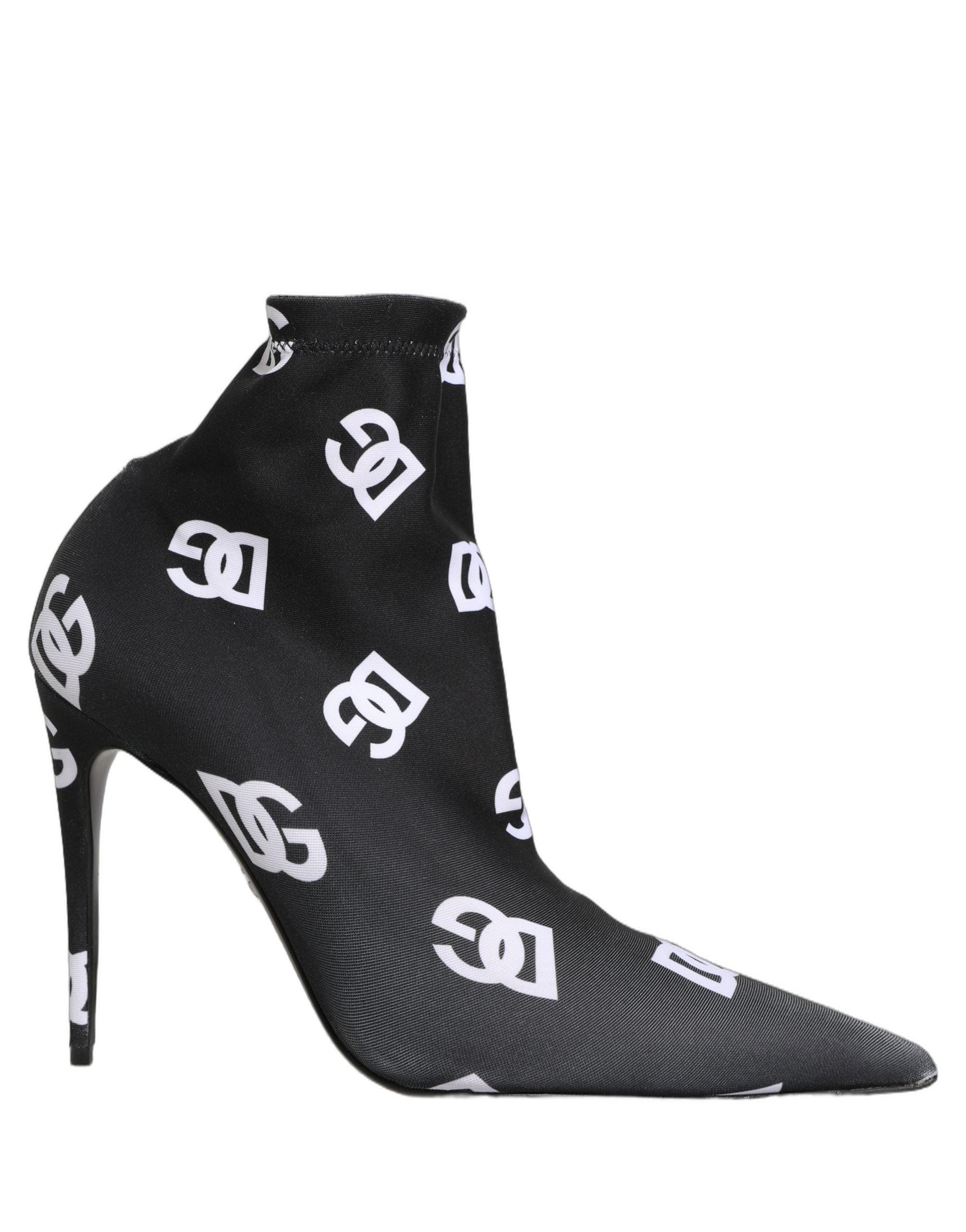 Dolce & Gabbana Black Stretch Fabric Ankle Boots