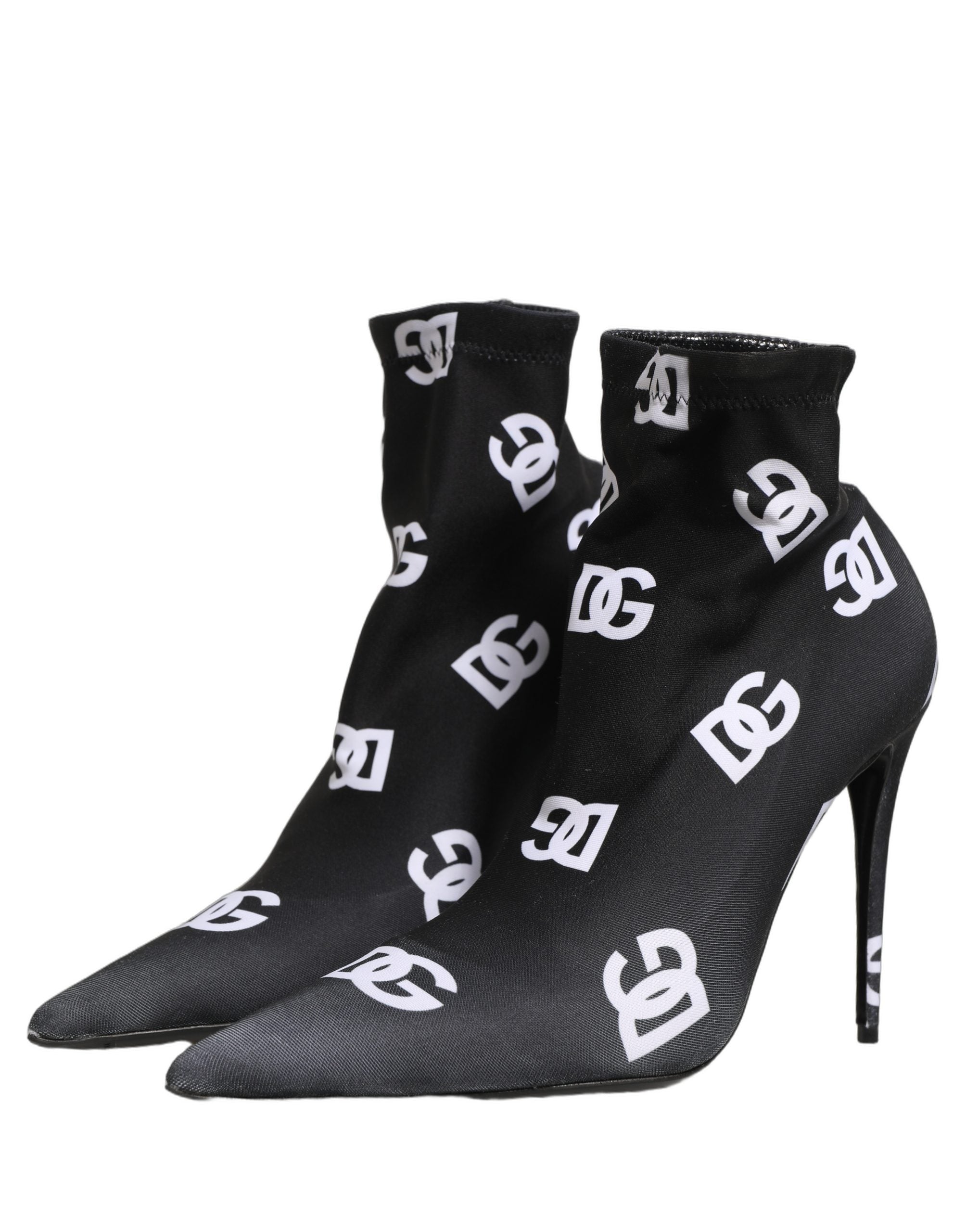 Dolce & Gabbana Black Stretch Fabric Ankle Boots