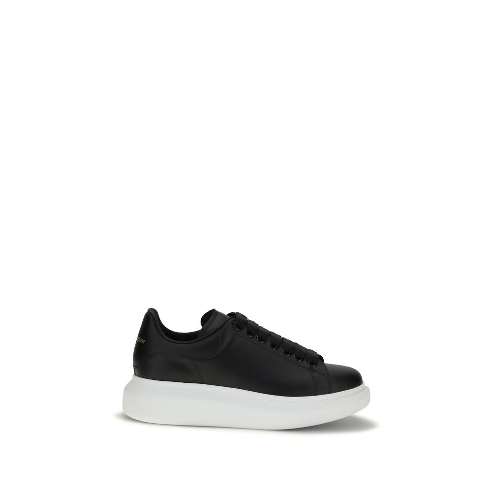 Alexander McQueen Black Calf Leather Platform Sneakers