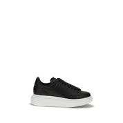 Alexander McQueen Black Calf Leather Platform Sneakers
