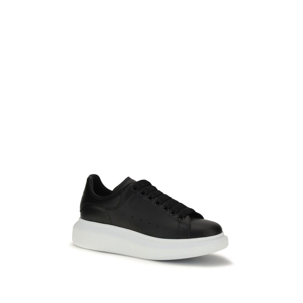 Alexander McQueen Black Calf Leather Platform Sneakers