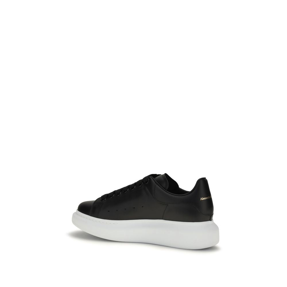 Alexander McQueen Black Calf Leather Platform Sneakers