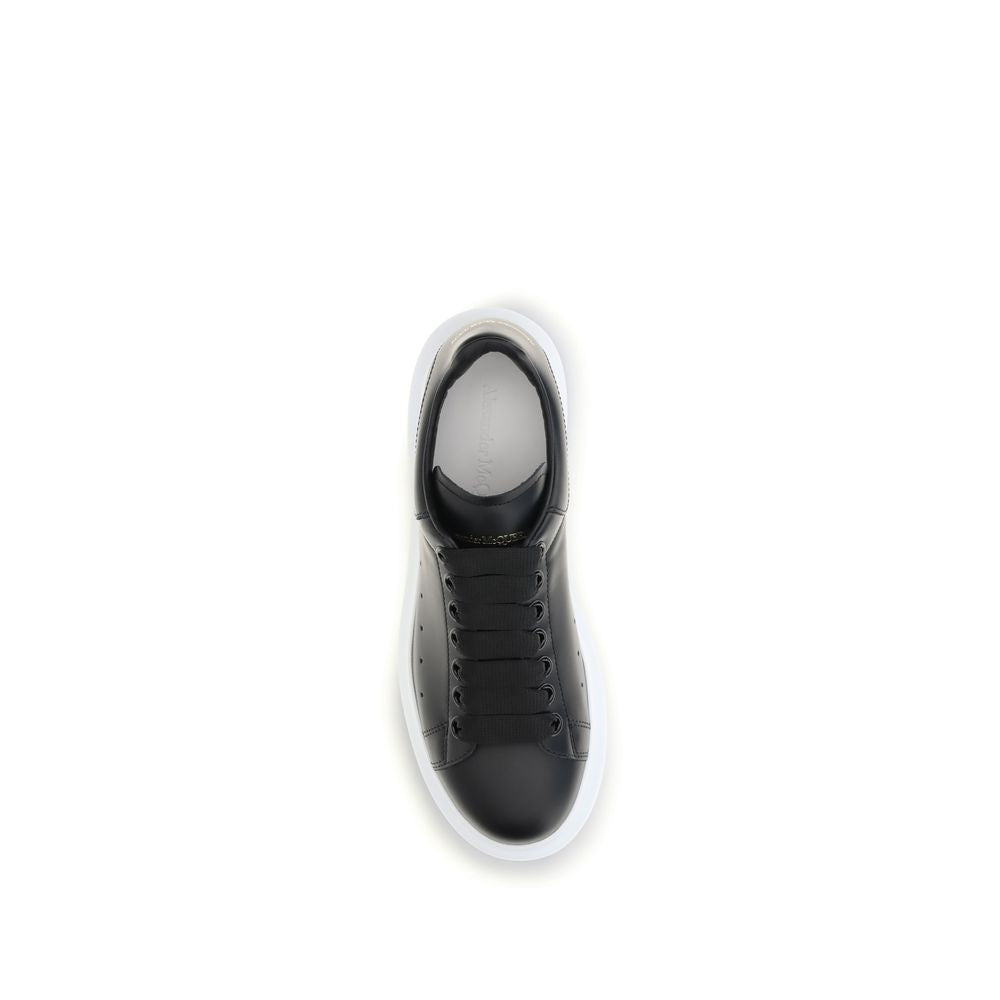 Alexander McQueen Black Calf Leather Platform Sneakers