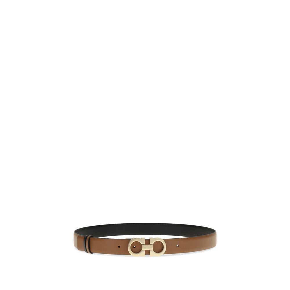 Ferragamo Brown Calf Leather Reversible Belt