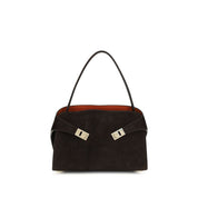 Ferragamo Brown Calf Leather Shoulder Bag
