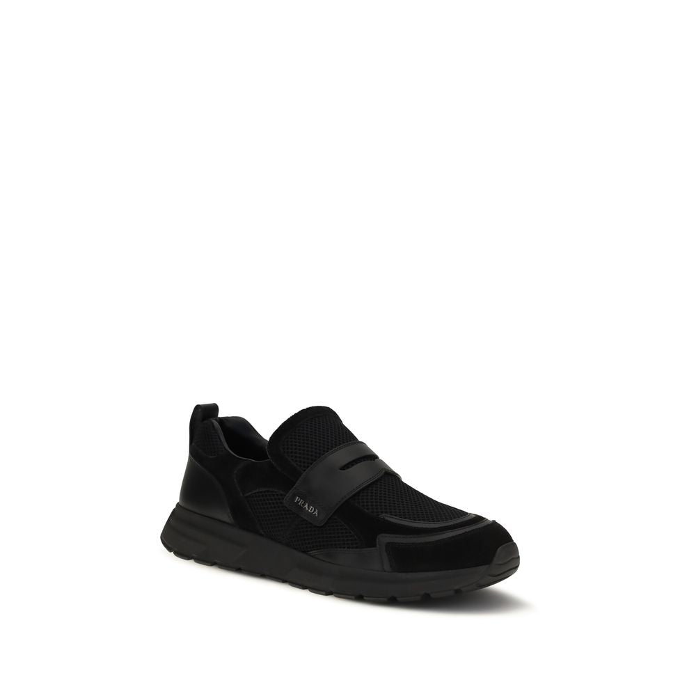Prada Black Polyester Loafers