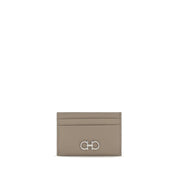 Ferragamo Beige Calf Leather Card Holder