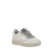 Golden Goose Silver Calf Leather Low Top Sneakers