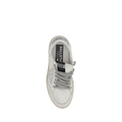 Golden Goose Silver Calf Leather Low Top Sneakers