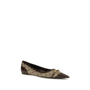 Gucci Beige GG Fabric Ballet Flats