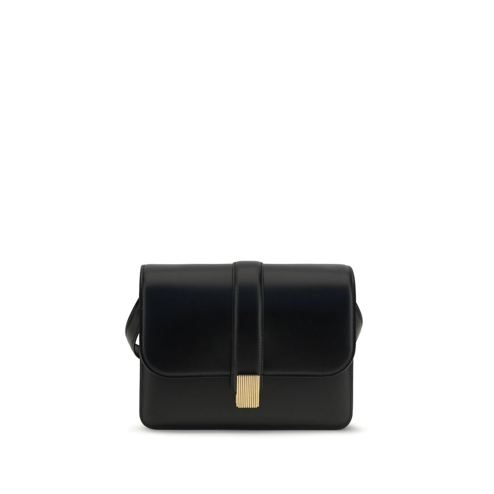 Khaite Black Calf Leather Shoulder Bag
