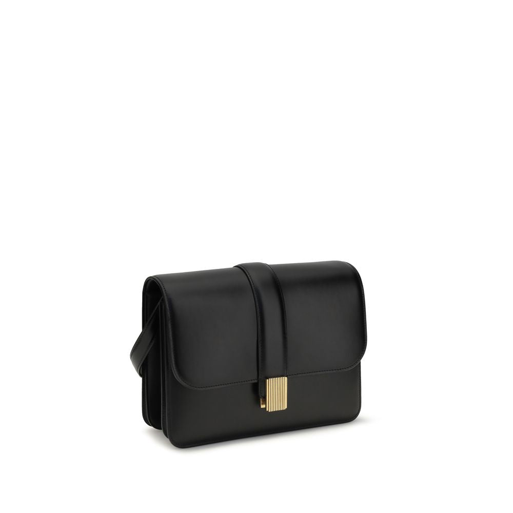 Khaite Black Calf Leather Shoulder Bag
