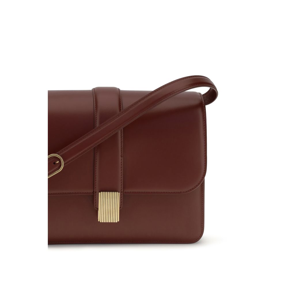 Khaite Bordeaux Calf Leather Shoulder Bag