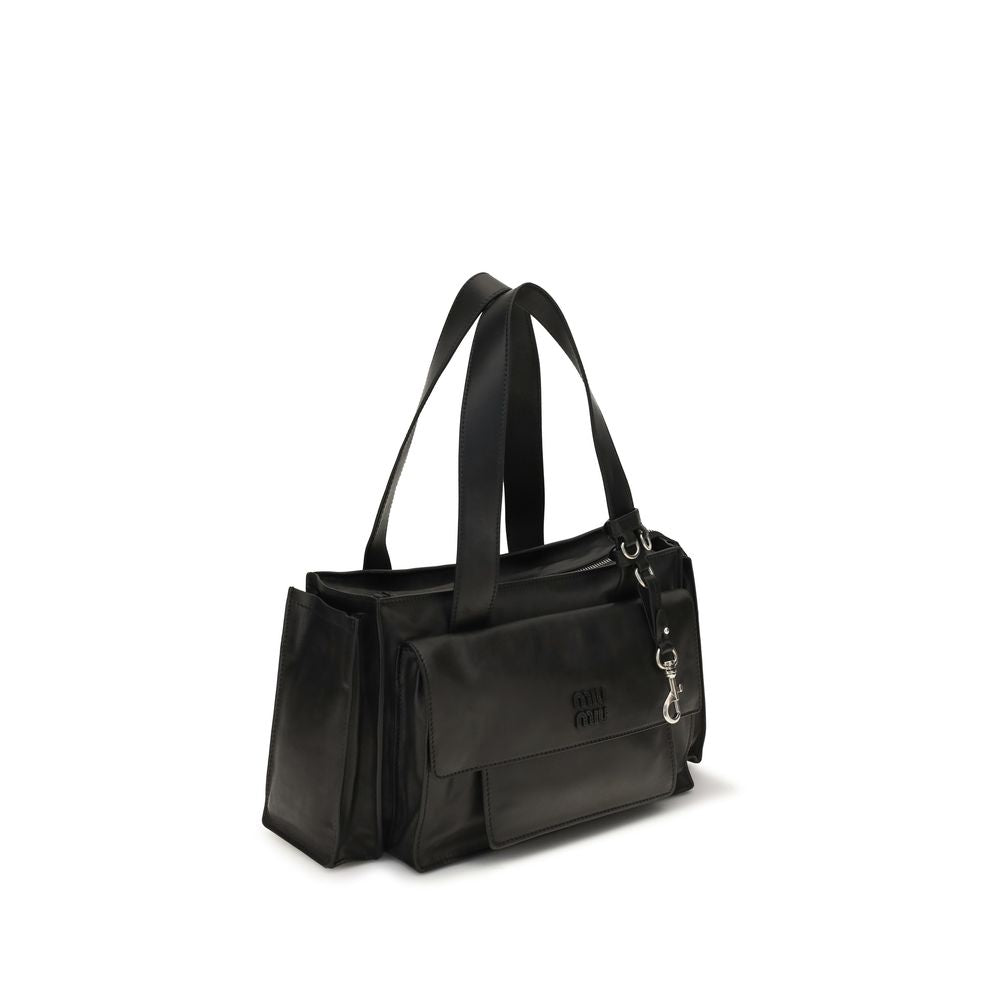 Miu Miu Brown Calf Leather Utilitaire Shoulder Bag