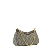 Gucci Brown Cotton Polyurethane Polyester Shoulder Bag