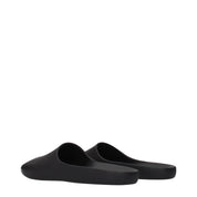The Row Black Cotton Slippers