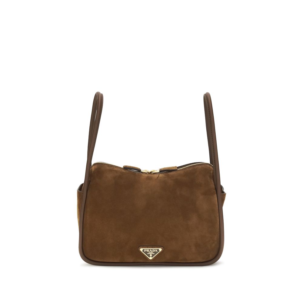 Prada Brown Suede and Leather Handbag
