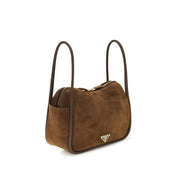 Prada Brown Suede and Leather Handbag