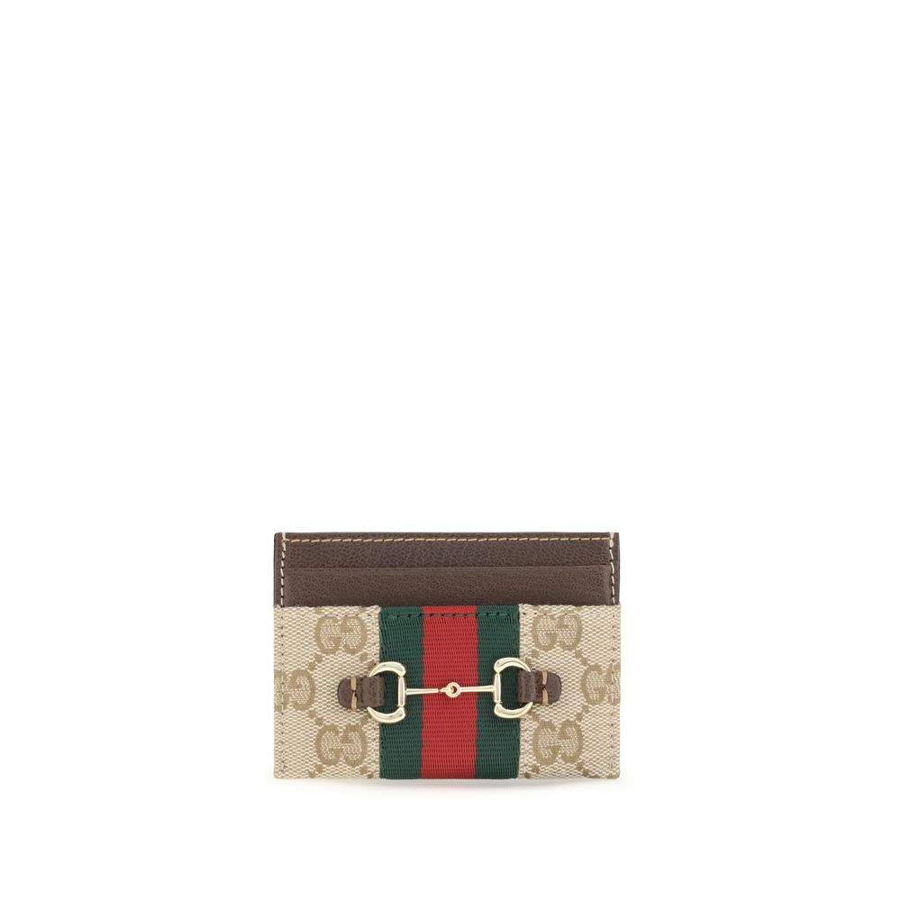 Gucci Beige GG Fabric Card Holder