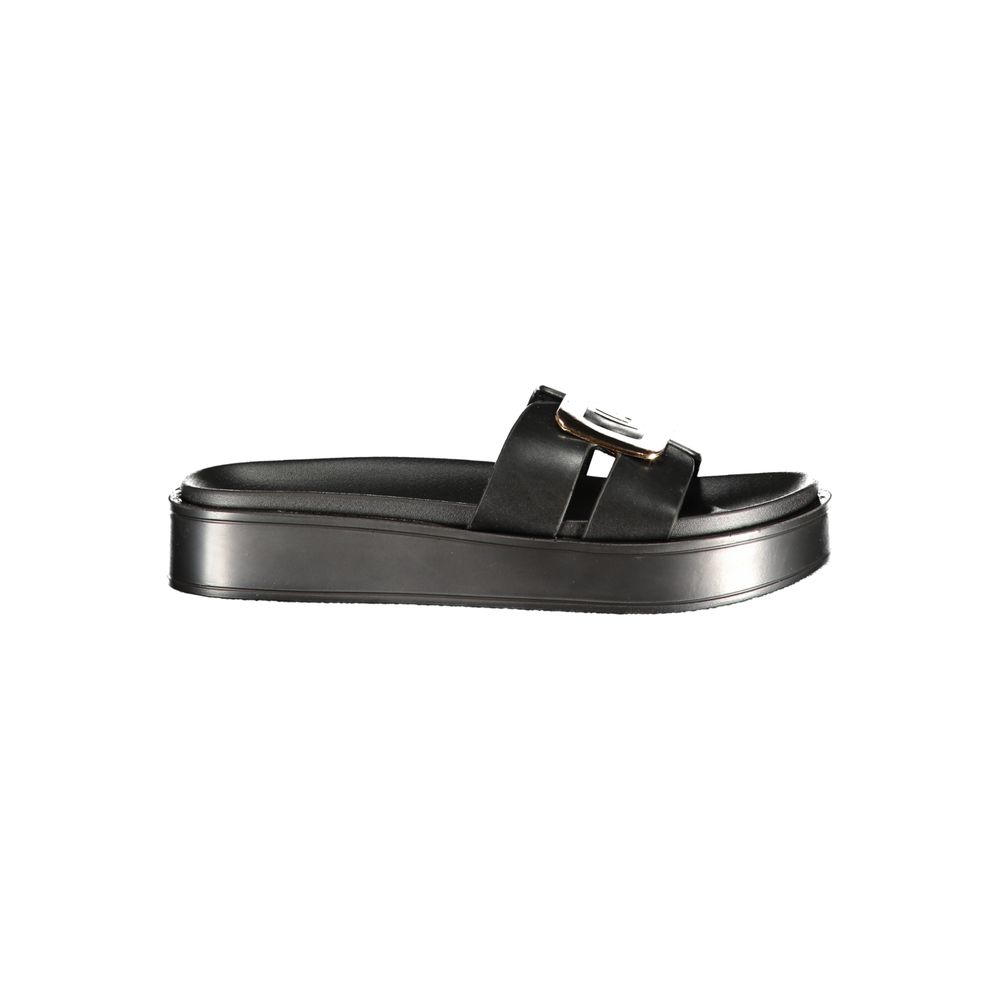 Laura Biagiotti Black Polyurethane Sandals
