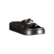 Laura Biagiotti Black Polyurethane Sandals