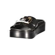Laura Biagiotti Black Polyurethane Sandals