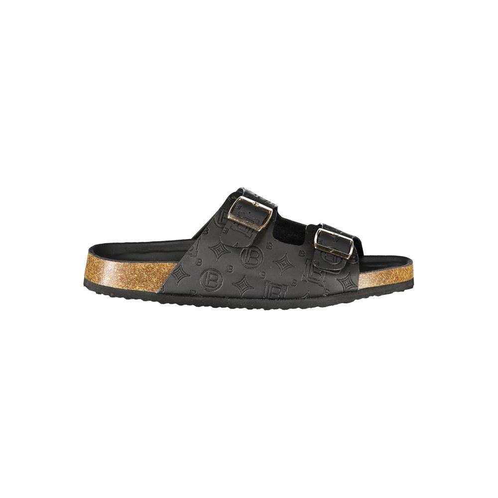 Laura Biagiotti Black Polyurethane Sandals