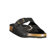 Laura Biagiotti Black Polyurethane Sandals