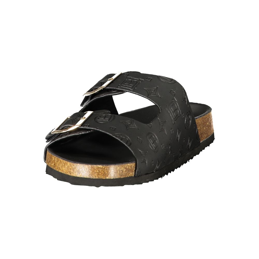 Laura Biagiotti Black Polyurethane Sandals