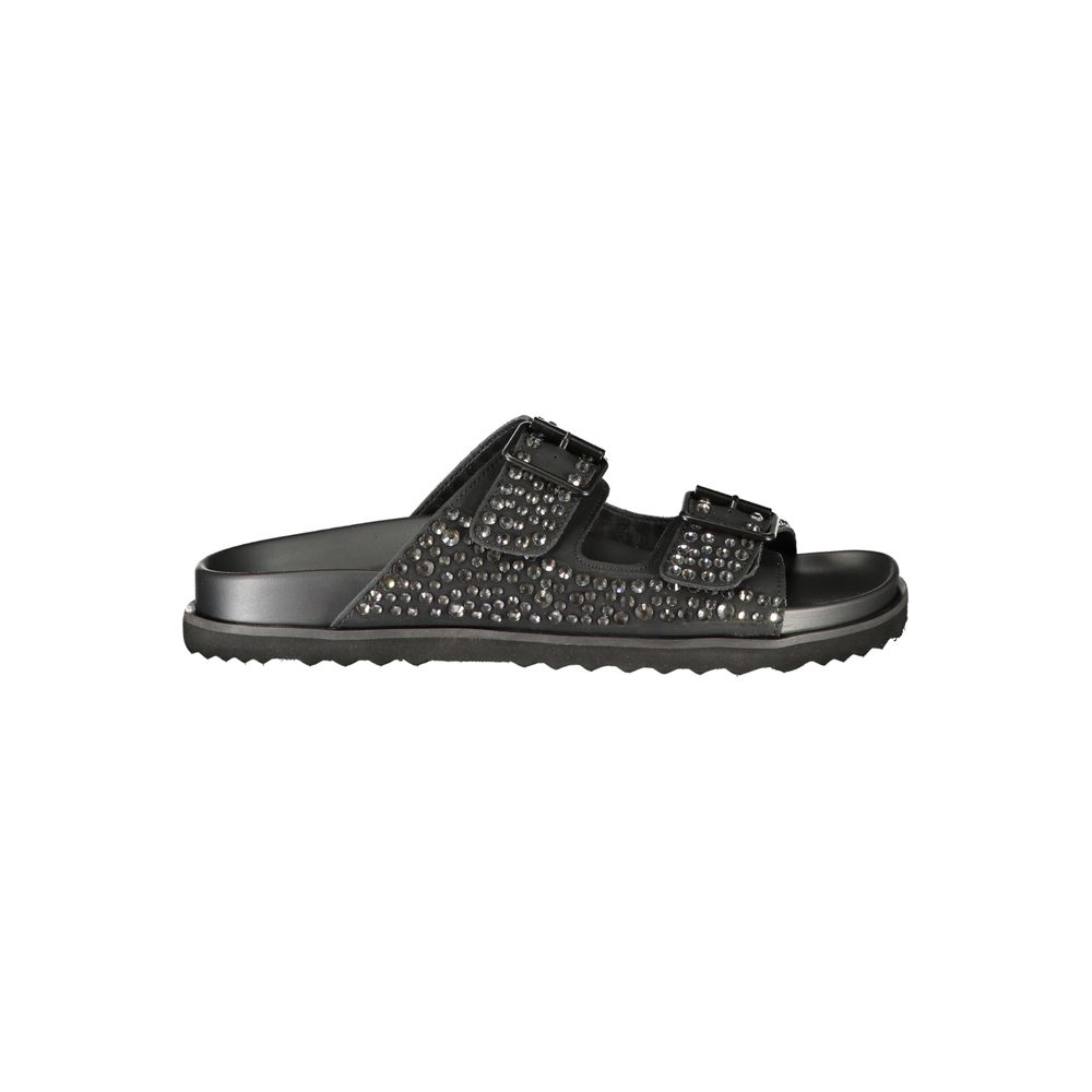 Laura Biagiotti Black Polyurethane Slippers