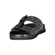 Laura Biagiotti Black Polyurethane Slippers