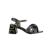 Laura Biagiotti Black Polyurethane Sandals