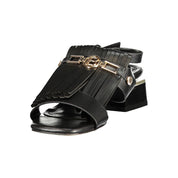 Laura Biagiotti Black Polyurethane Sandals