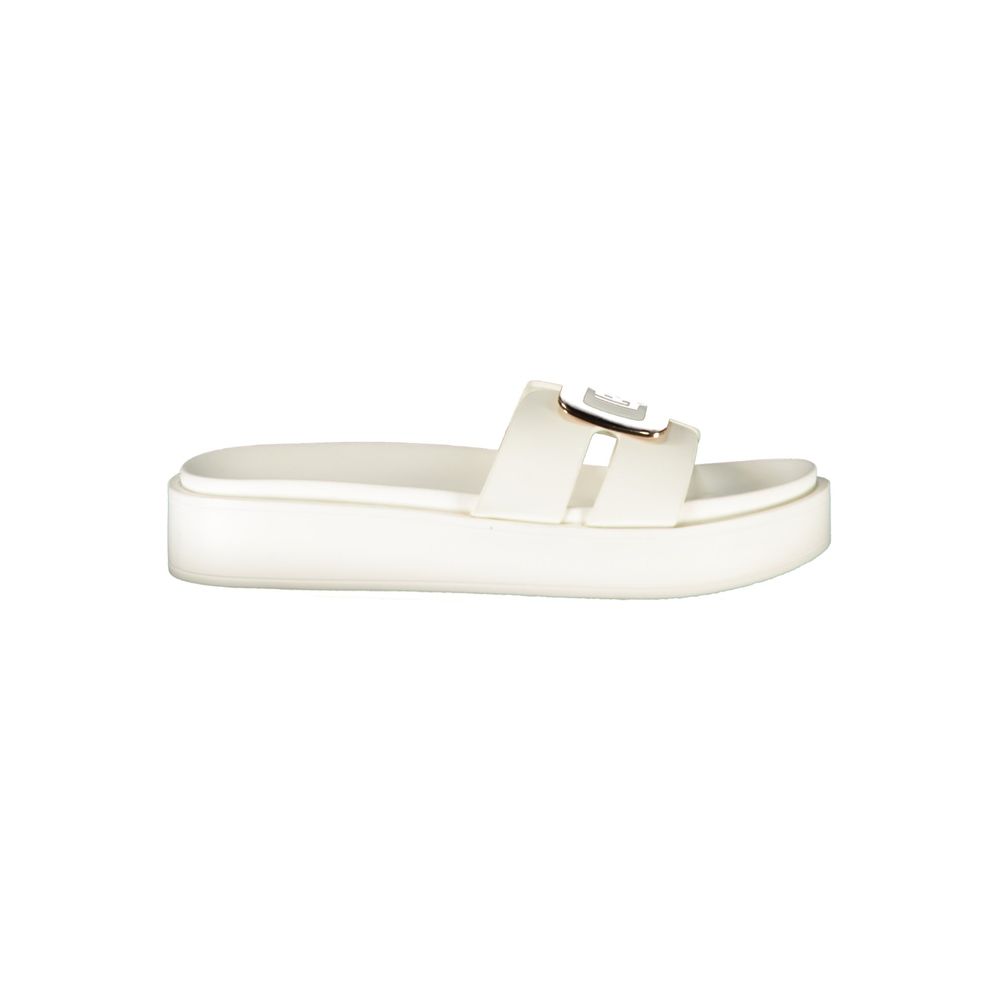 Laura Biagiotti White Polyurethane Slipper Sandals