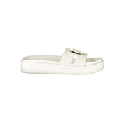 Laura Biagiotti White Polyurethane Slipper Sandals