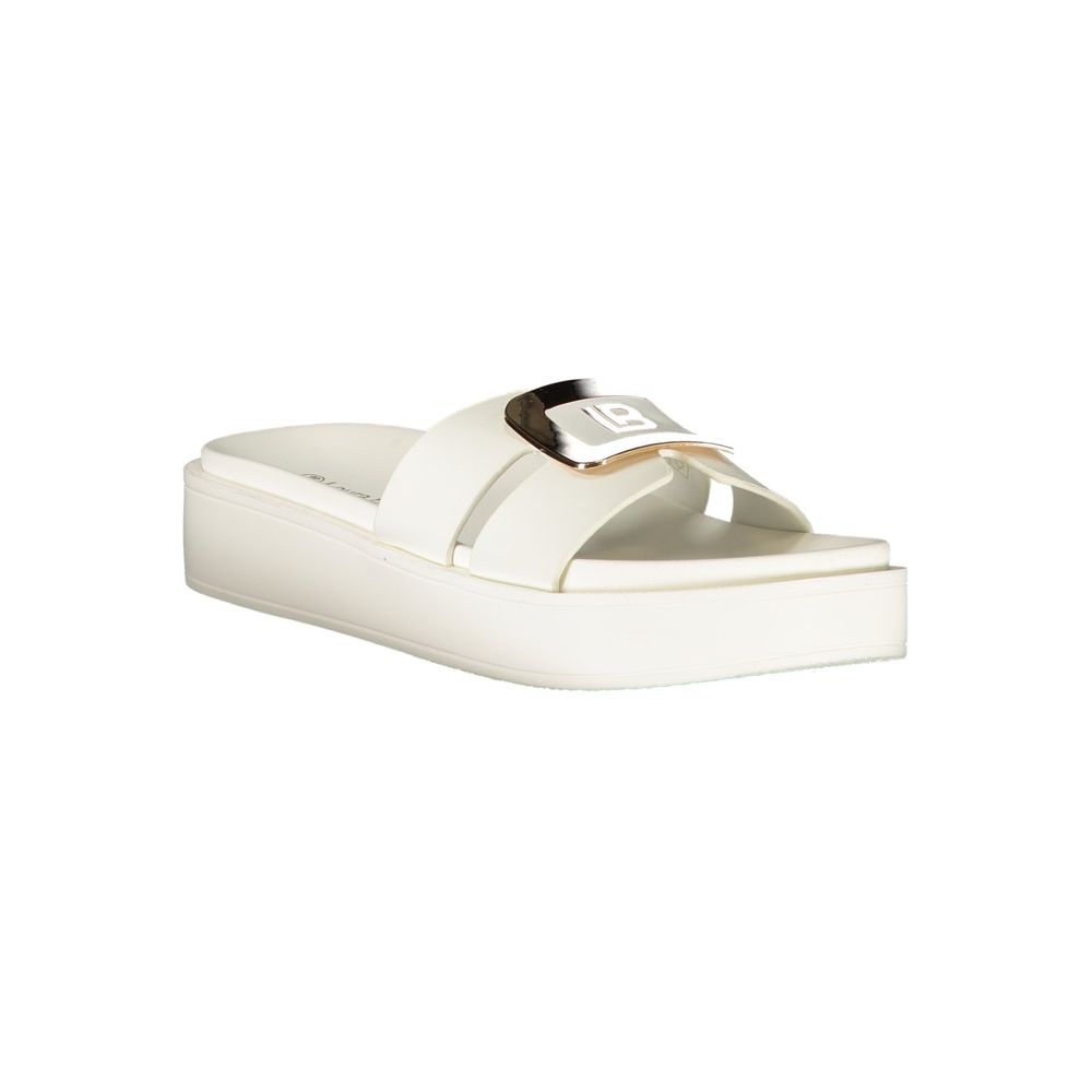 Laura Biagiotti White Polyurethane Slipper Sandals