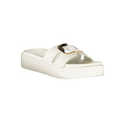 Laura Biagiotti White Polyurethane Slipper Sandals