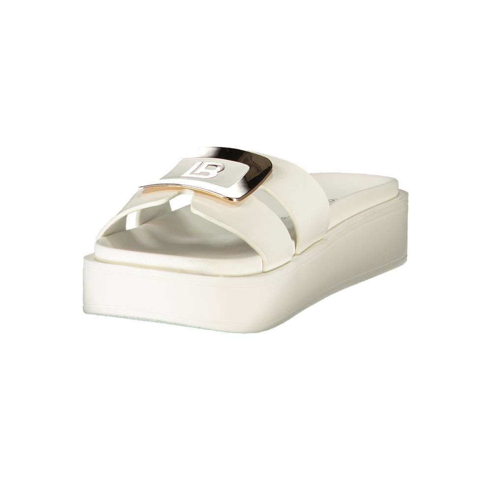 Laura Biagiotti White Polyurethane Slipper Sandals