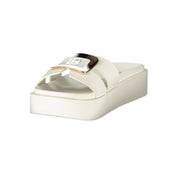 Laura Biagiotti White Polyurethane Slipper Sandals