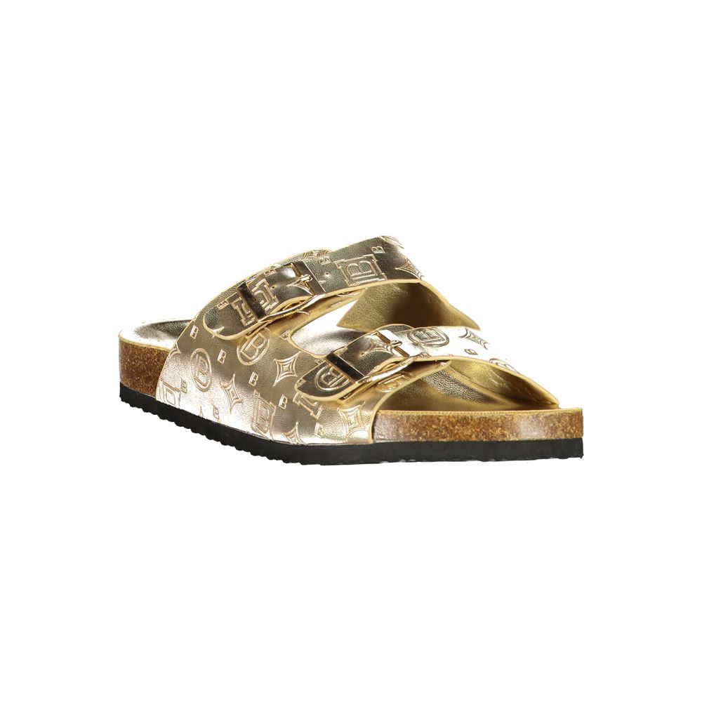 Laura Biagiotti Gold Polyurethane Flip-flops