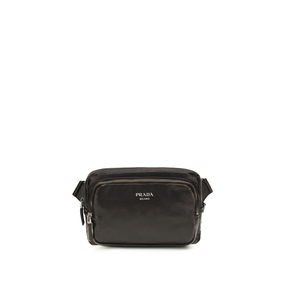 Prada Brown Calf Leather Shoulder Bag