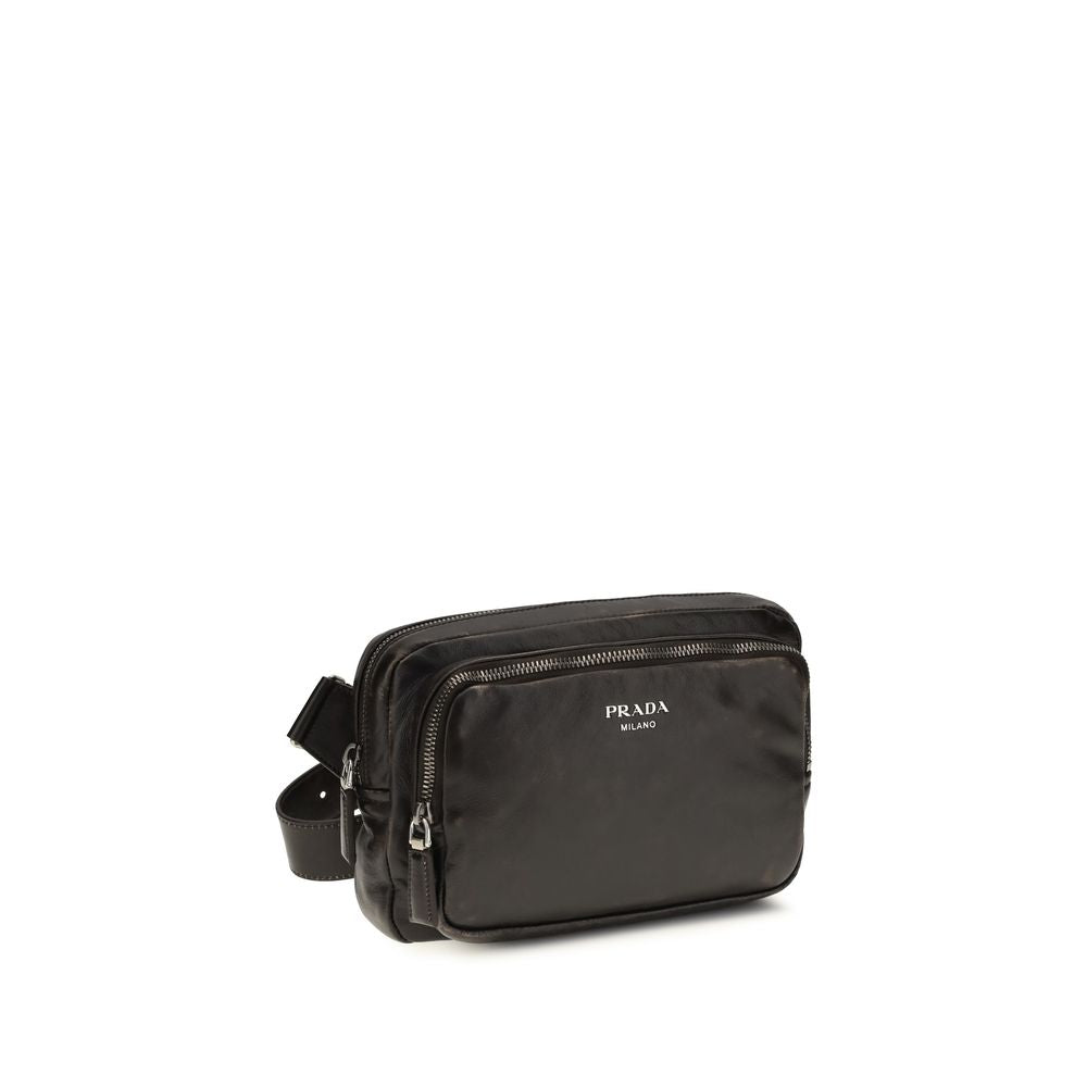 Prada Brown Calf Leather Shoulder Bag