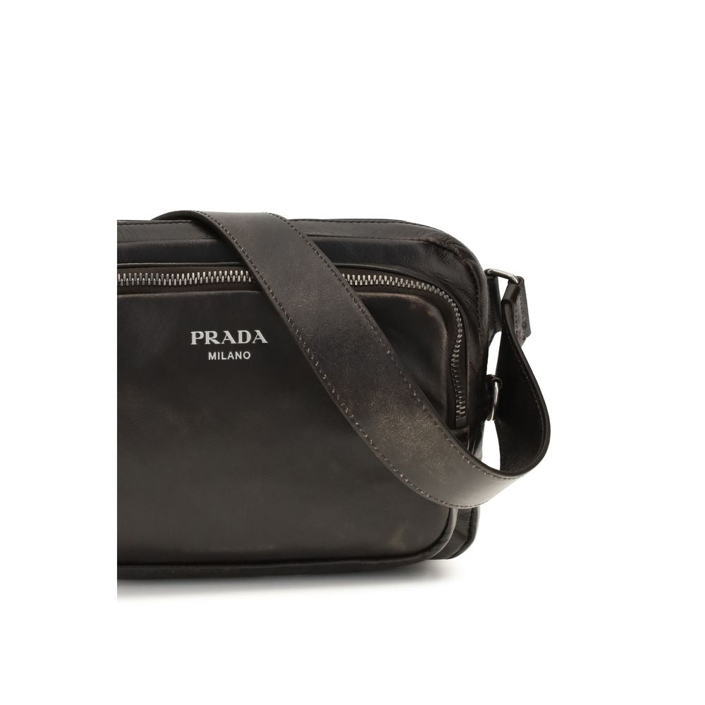 Prada Brown Calf Leather Shoulder Bag
