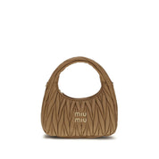 Miu Miu Beige Calf Leather Hobo Handbag