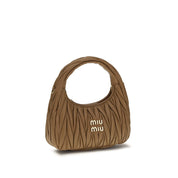 Miu Miu Beige Calf Leather Hobo Handbag