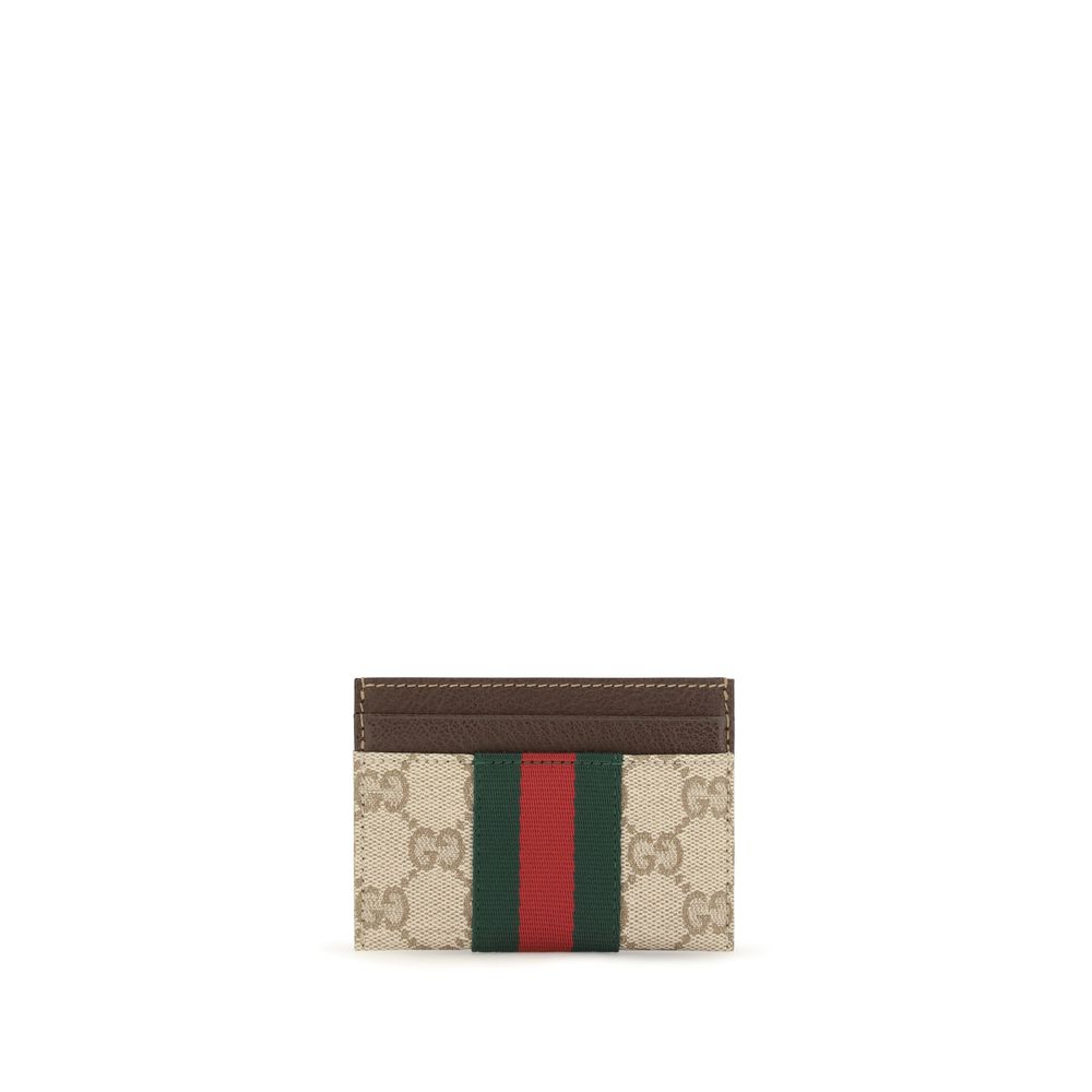 Gucci Beige Fabric Card Holder