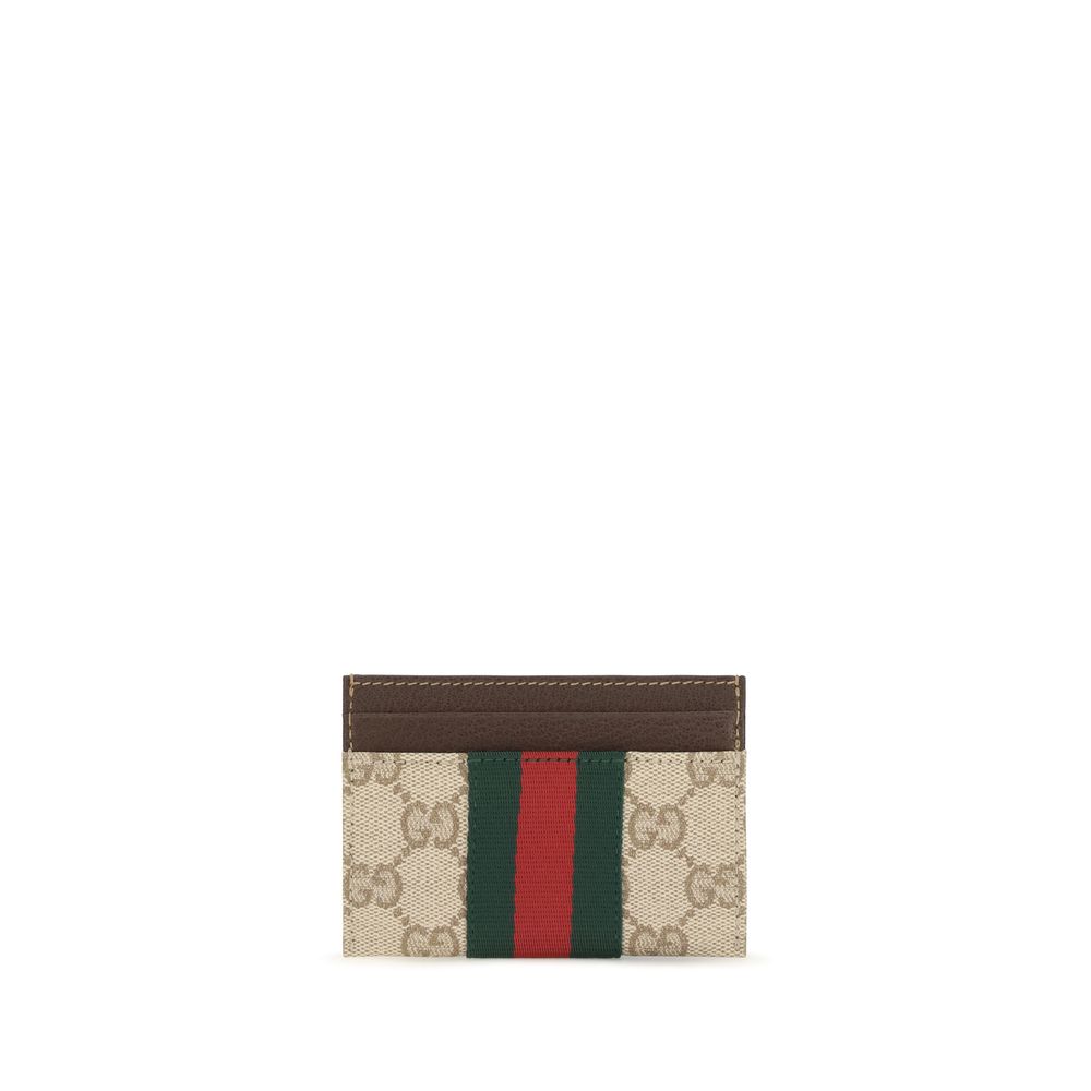 Gucci Beige Fabric Card Holder