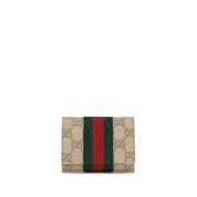 Gucci Beige Fabric Bi-fold Card Holder