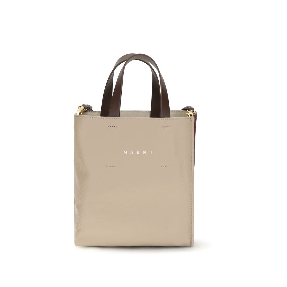 Marni Beige Calf Leather Shoulder Bag