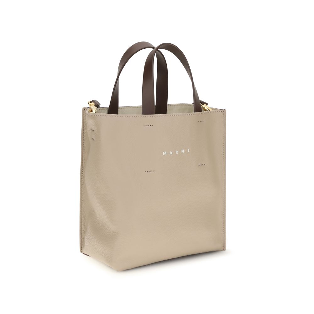 Marni Beige Calf Leather Shoulder Bag